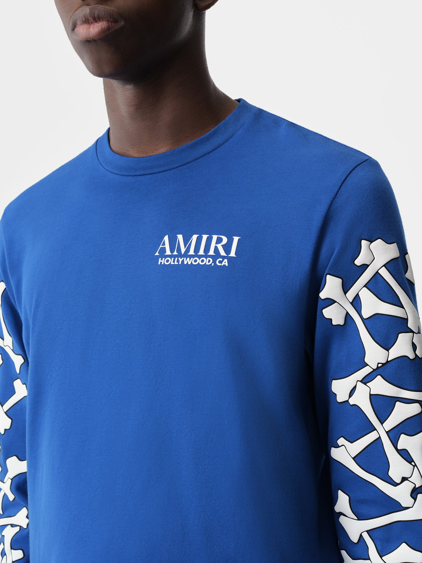 BONES STACKED LONG SLEEVE TEE - Blue