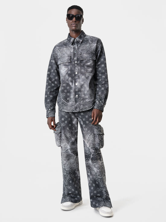 TIE DYE BANDANA OVERSHIRT - Dark Grey