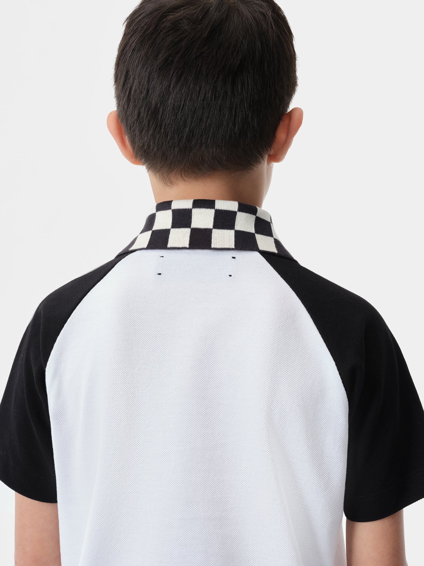 KIDS - KIDS' MA CHECKERED 22 POLO - White Black