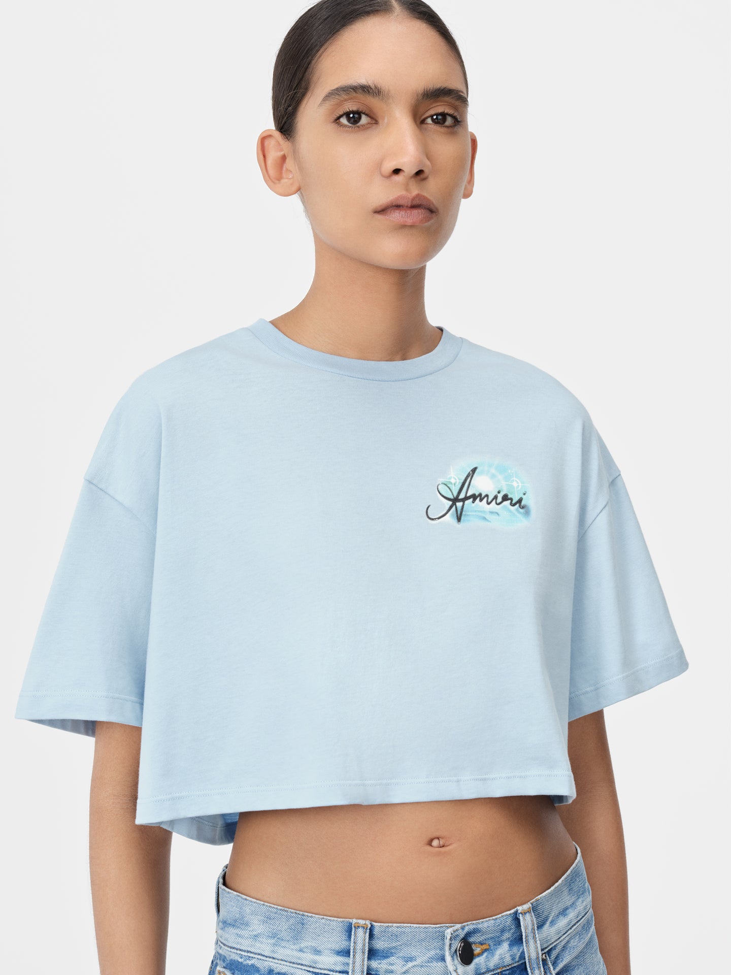 WOMEN - WOMEN'S AMIRI PARADISE AIRBRUSH TEE - Cerulean