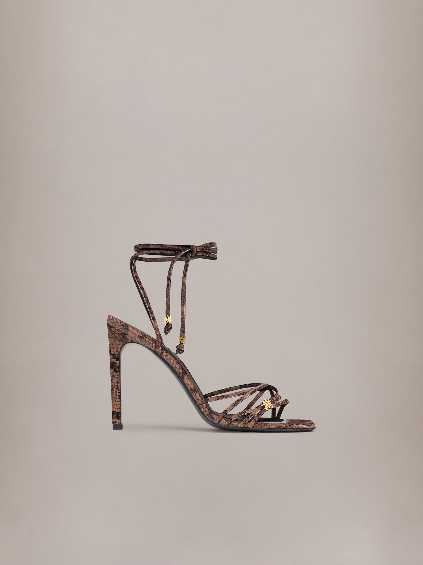 WOMEN - WOMEN'S SNAKE MA HEELED SANDAL - Brown - AMIRI