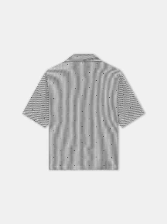 MA PINSTRIPE CAMP SHIRT - Black