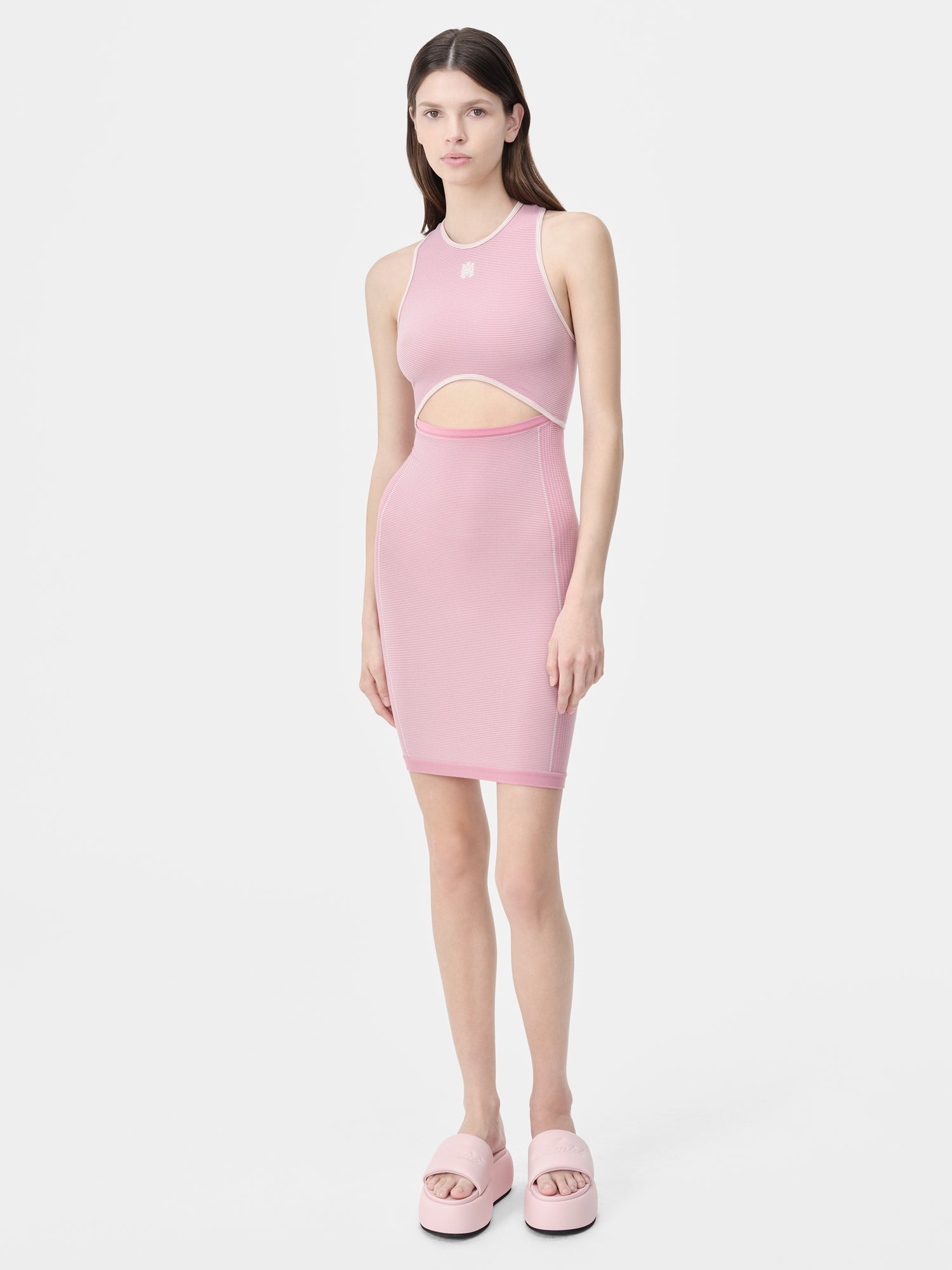 Product WOMEN - WOMEN'S MA SEAMLESS CUT-OUT MINI DRESS - Flamingo Pink featured image