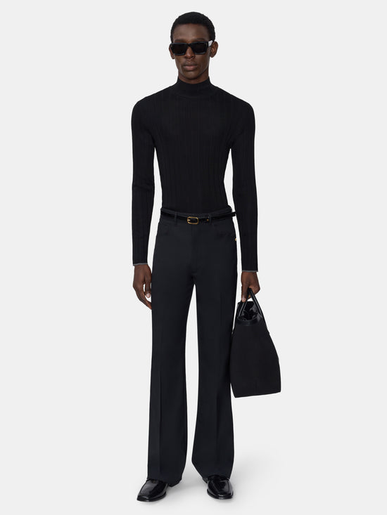 SCRIPT MOCK NECK SWEATER - BLACK - AMIRI