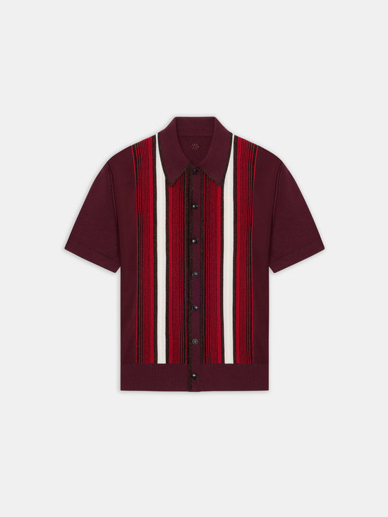 EMBELLISHED STRIPED SHIRT - RED - AMIRI