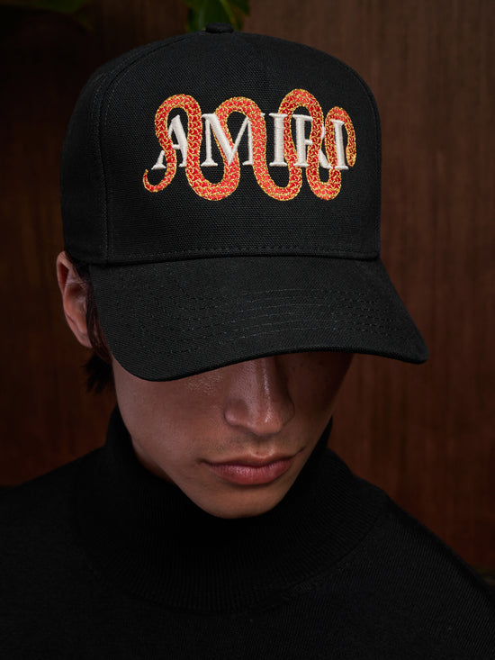 AMIRI SNAKE CANVAS HAT - Black