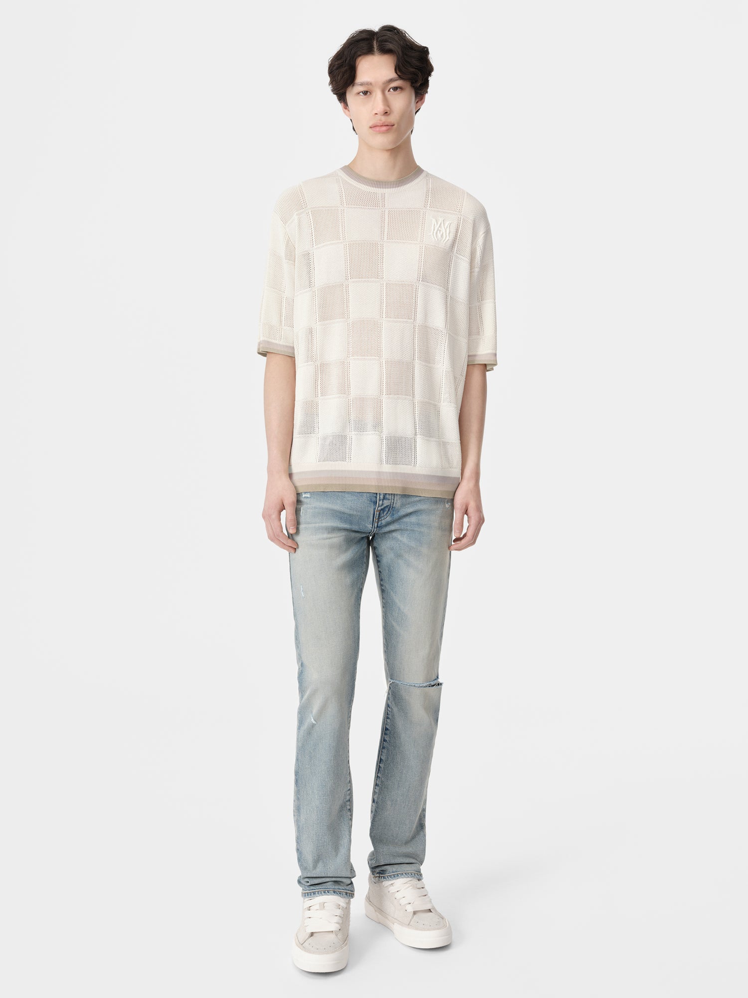 Product MA CHECKERED TEE - Birch featured image