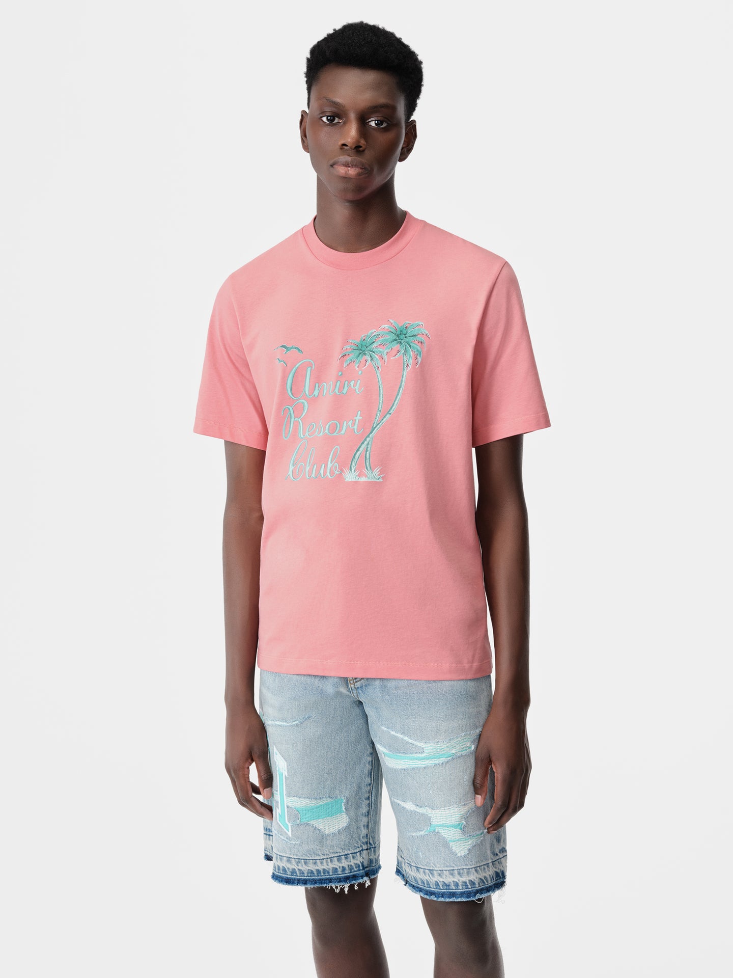 AMIRI TWISTED PALMS TEE - Flamingo Pink