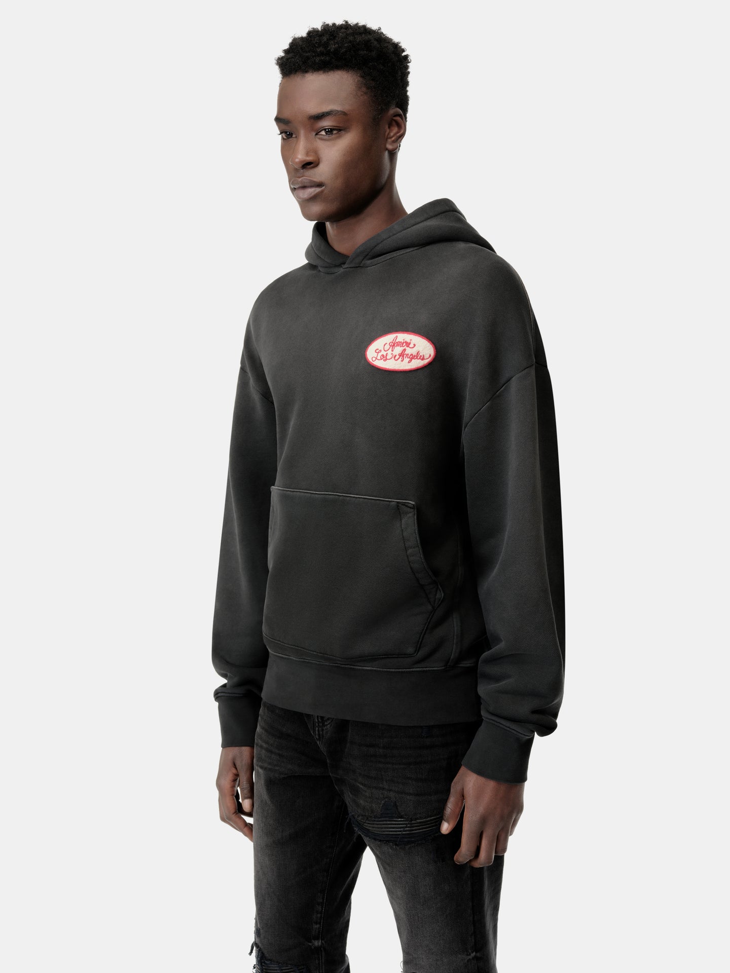 STATION PATCH OVERSIZED HOODIE - Black - AMIRI