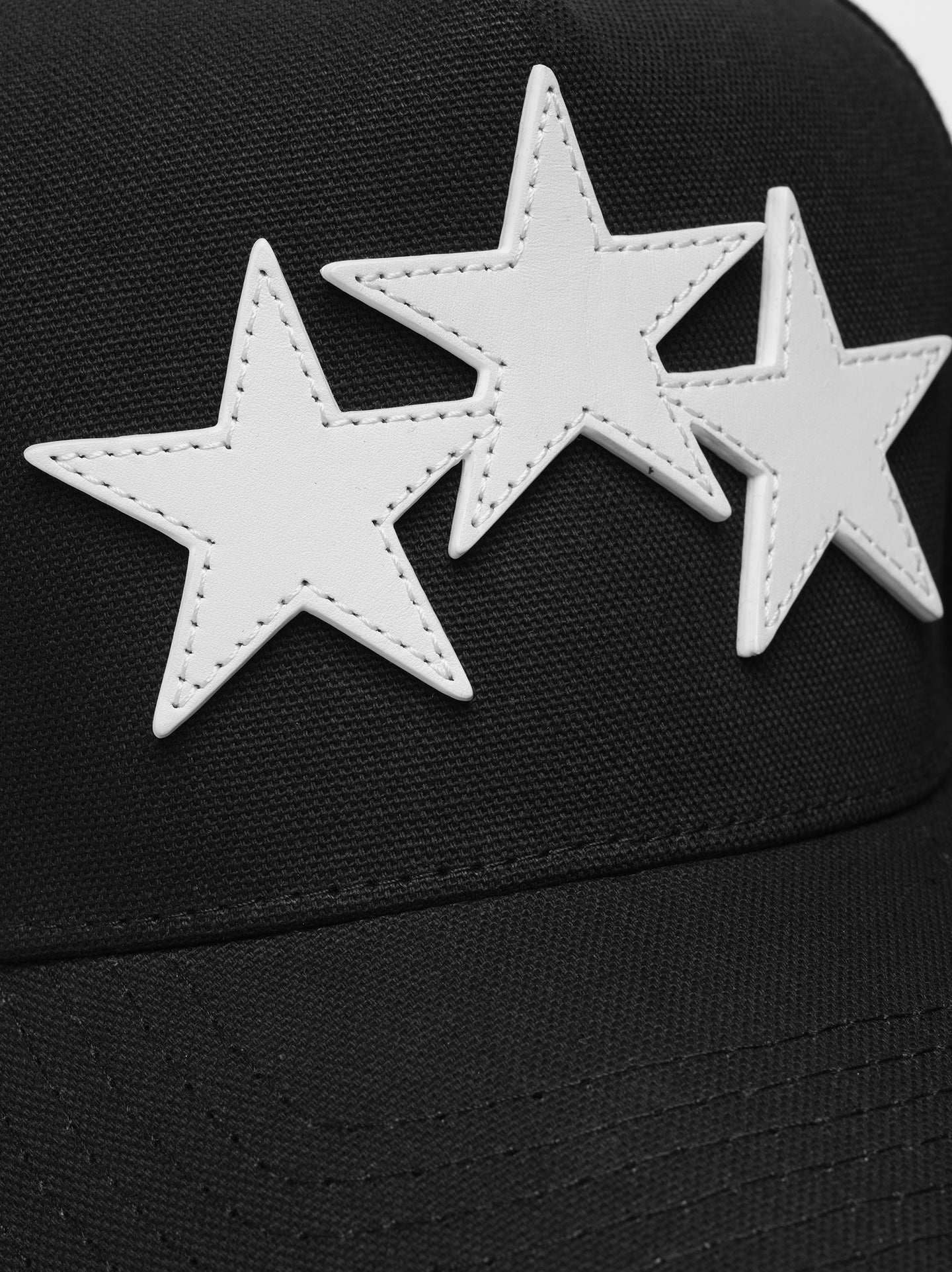 THREE STAR STAGGERED AMIRI FULL CANVAS HAT - Black White