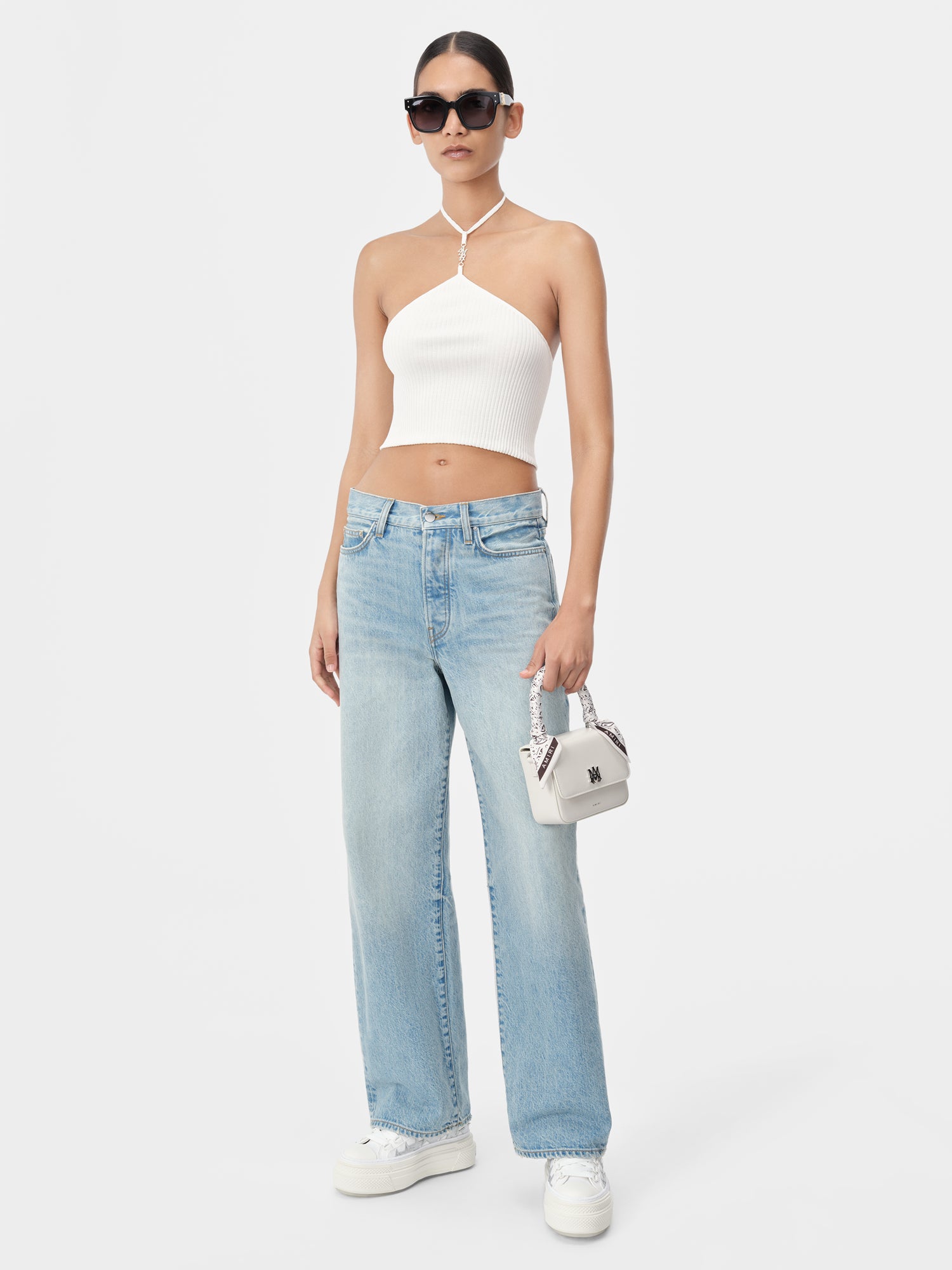 Product WOMEN - WOMEN'S AMIRI STACKED HALTER TOP - Alabaster featured image