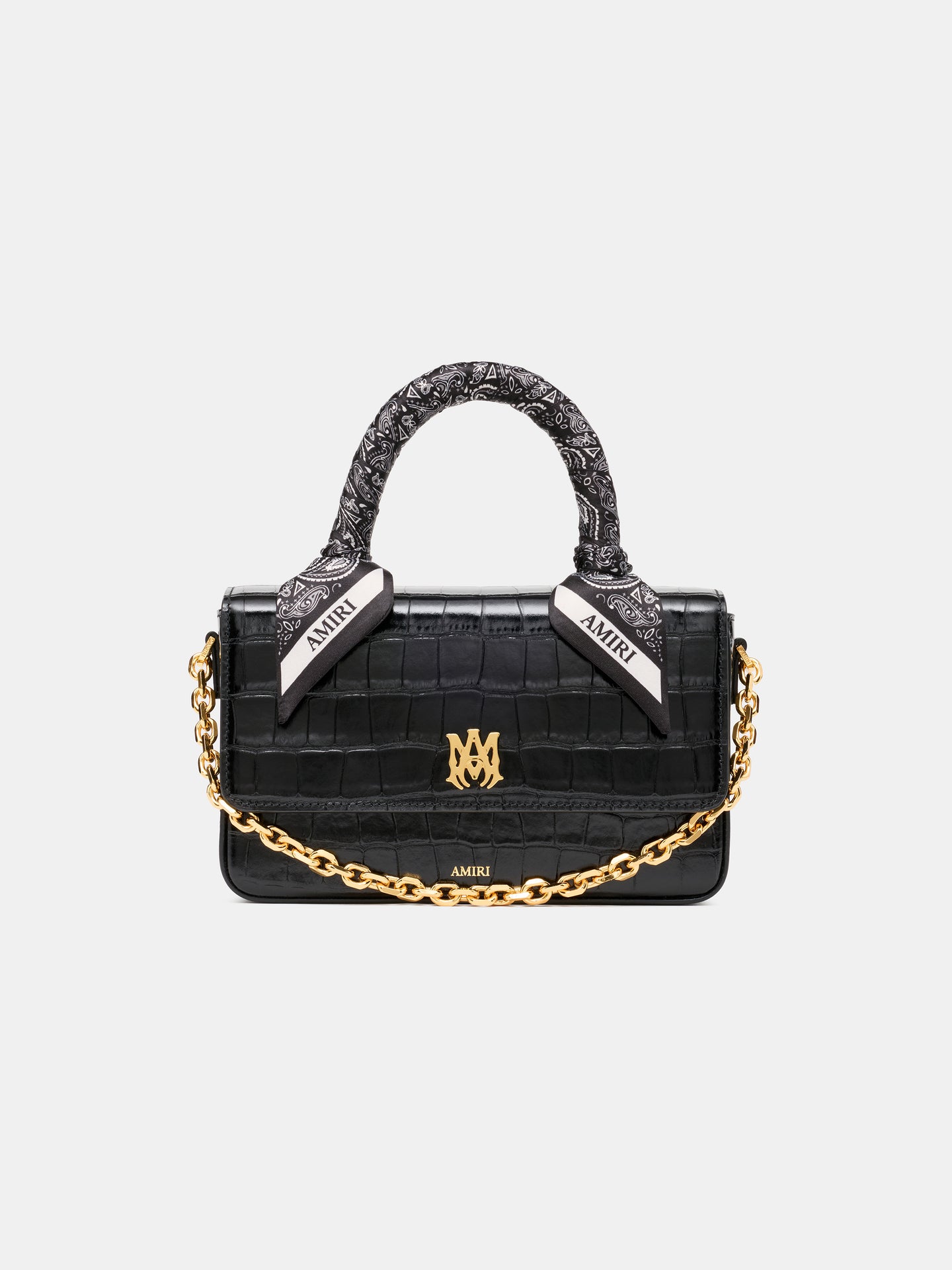 WOMEN - WOMEN'S CROC EMBOSSED LONG MA BAG - BLACK