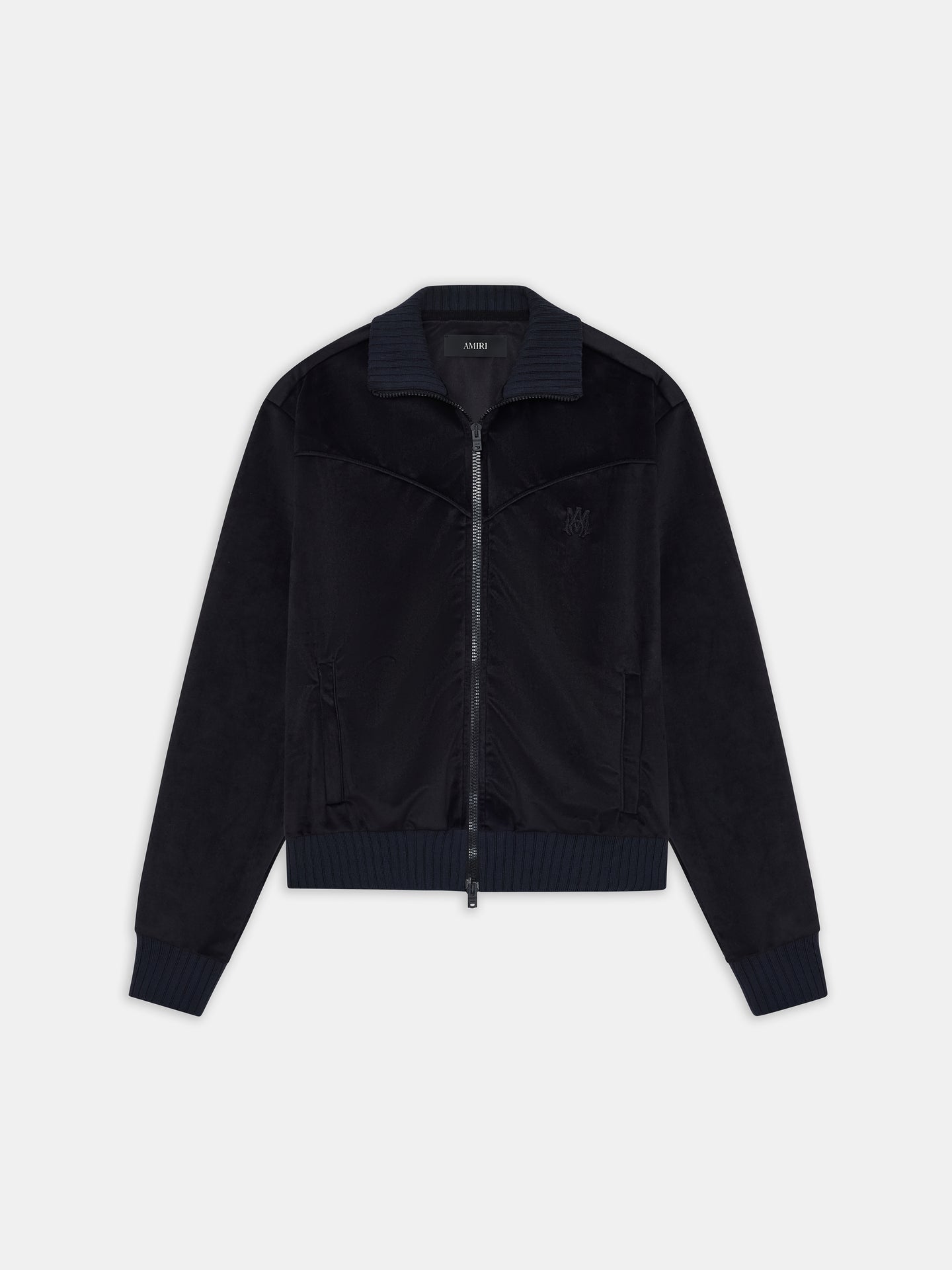 VELVET TRACK JACKET - BLACK
