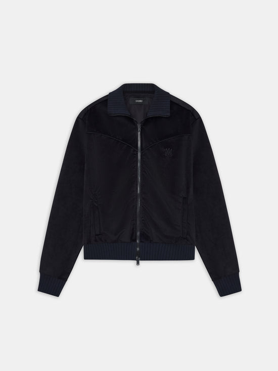 VELVET TRACK JACKET - BLACK - AMIRI