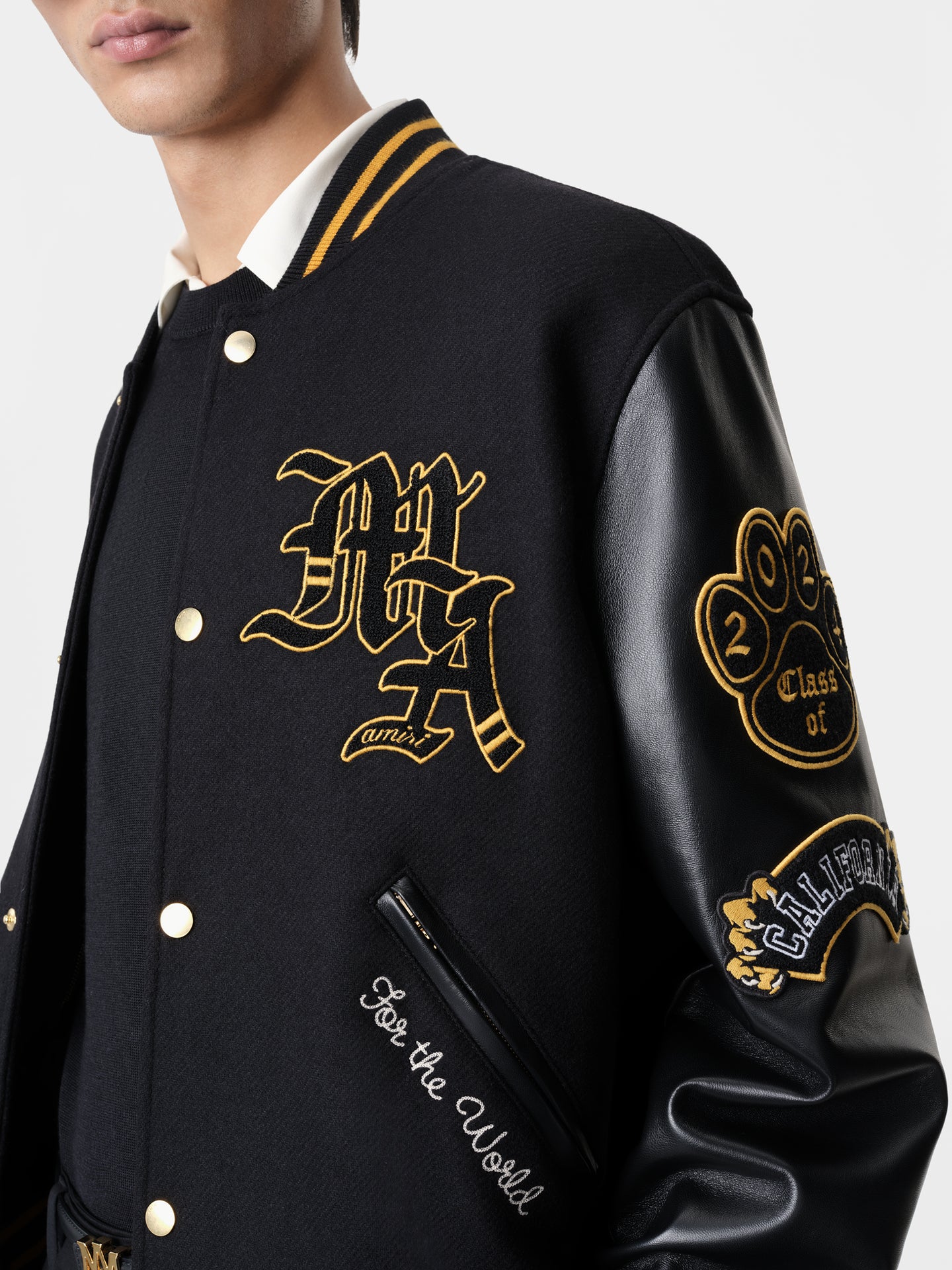 AMIRI LION VARSITY JACKET - Black