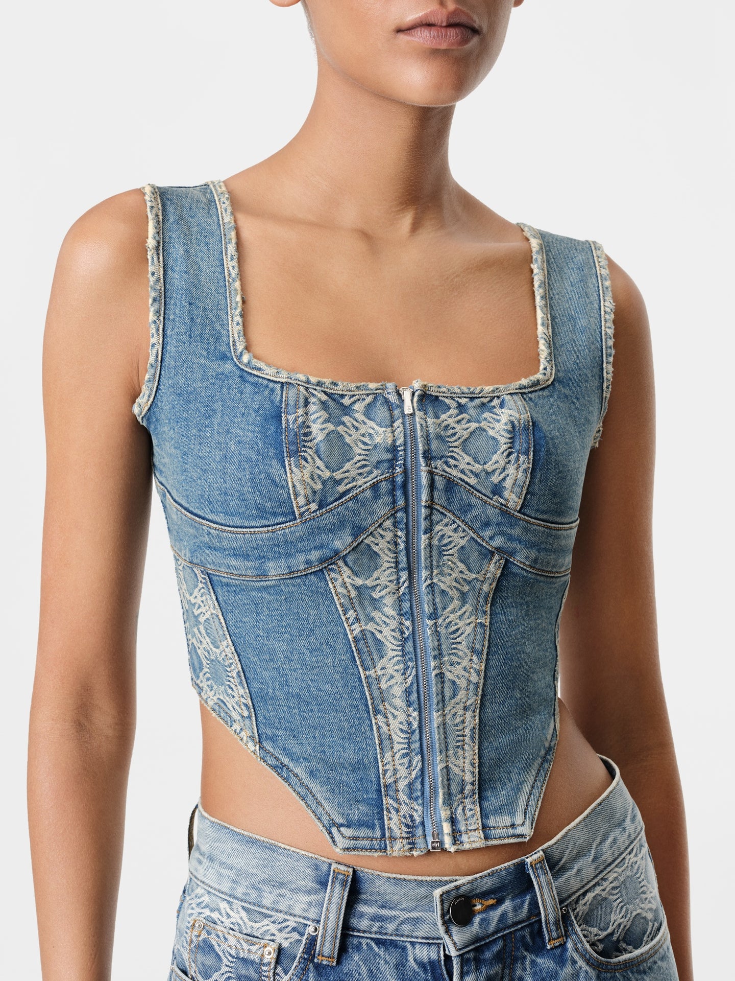 WOMEN - WOMEN'S MA QUAD CORSET TOP - Classic Mid Indigo