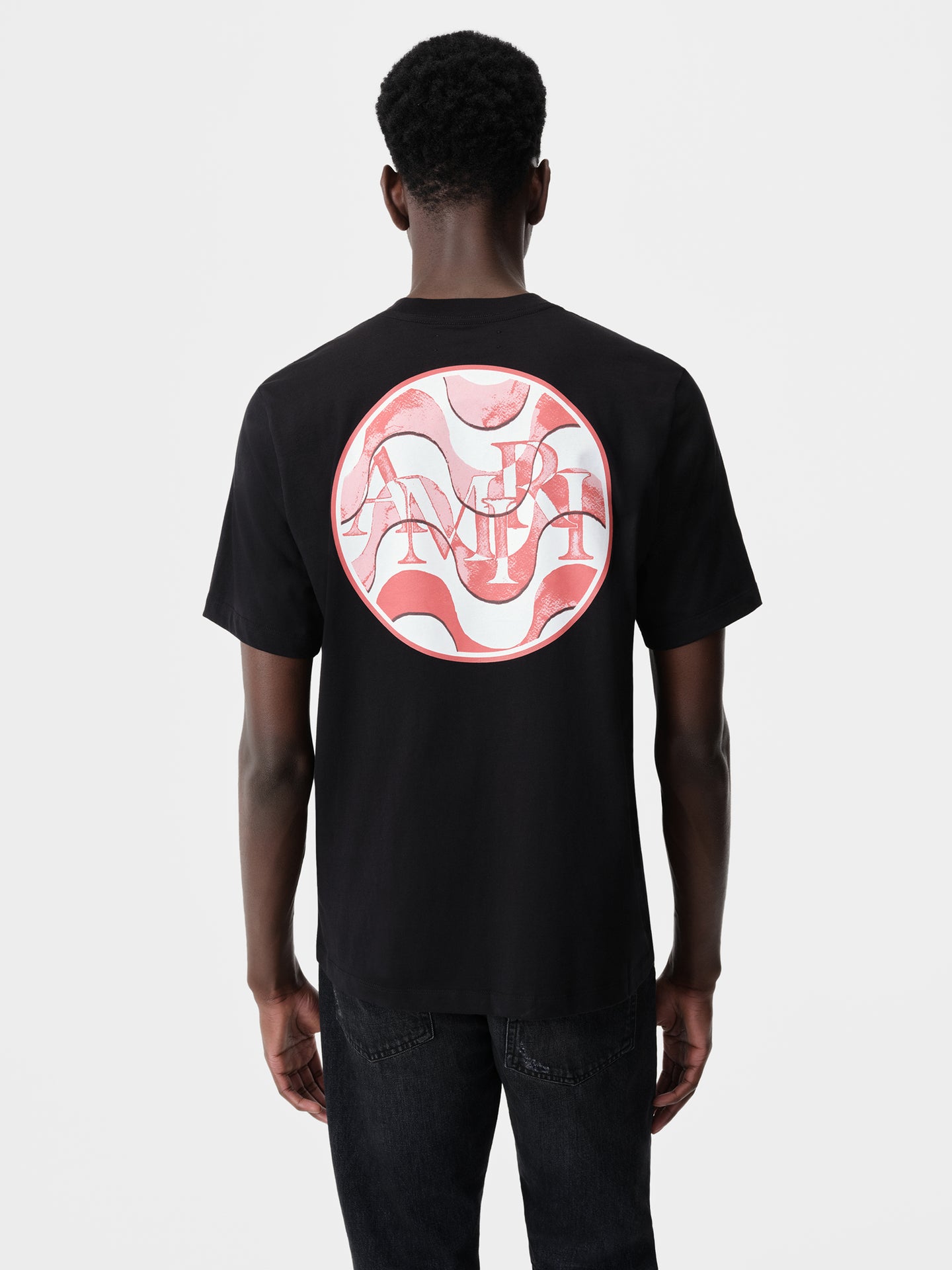 AMIRI STAGGERED WAVE TEE - Black Red