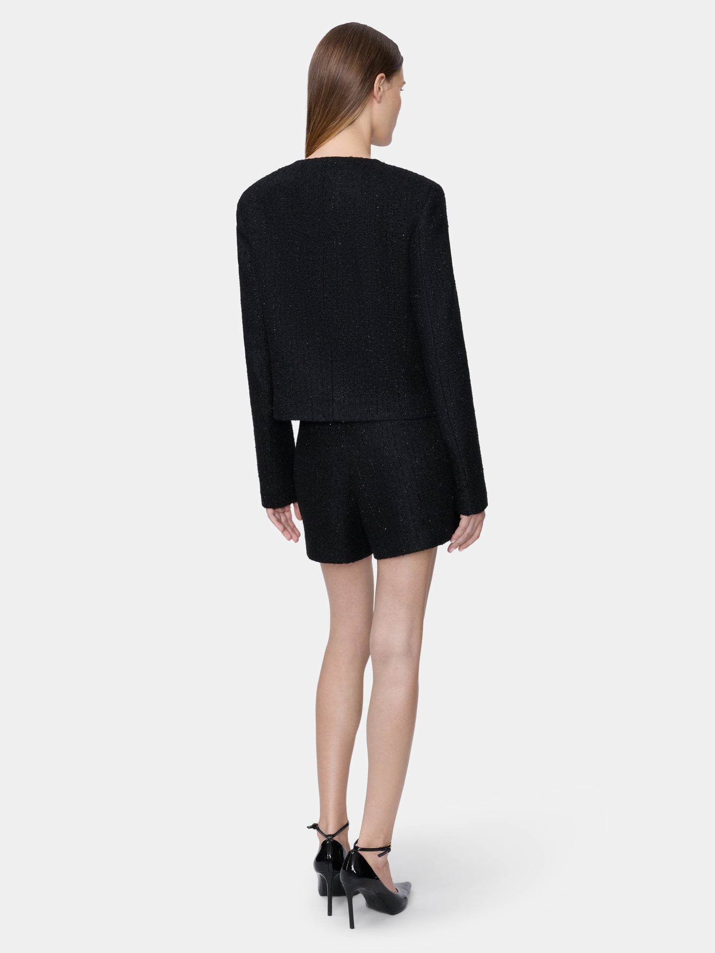 WOMEN - WOMEN'S SHIMMER BOUCLE SHORT - BLACK - AMIRI