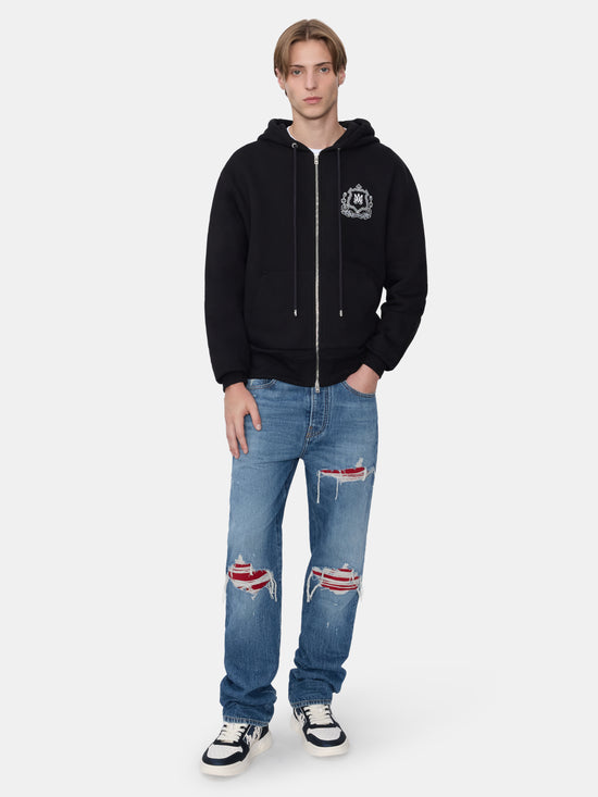 MA CREST ZIP HOODIE - BLACK - AMIRI