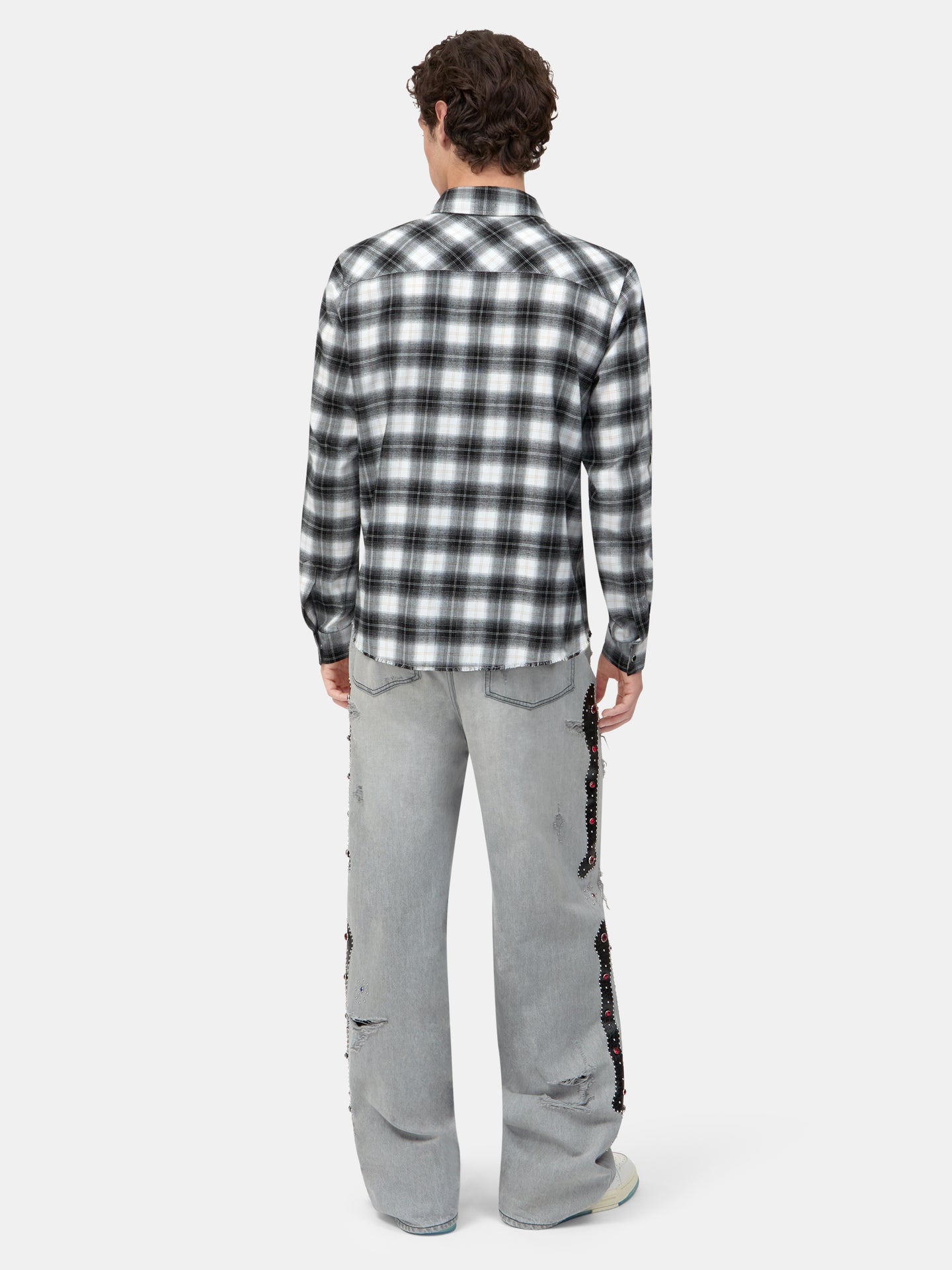 BONES FLANNEL OVERSHIRT - Black - AMIRI