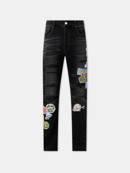 STATION PATCH REPAIR SLIM JEAN - Vintage Black - AMIRI