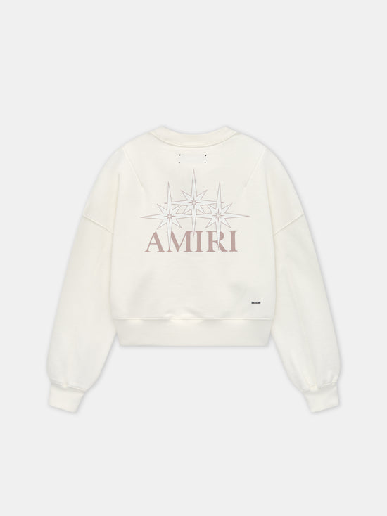 WOMEN - WOMEN'S AMIRI STARBURST CROPPED CREW - Ivory