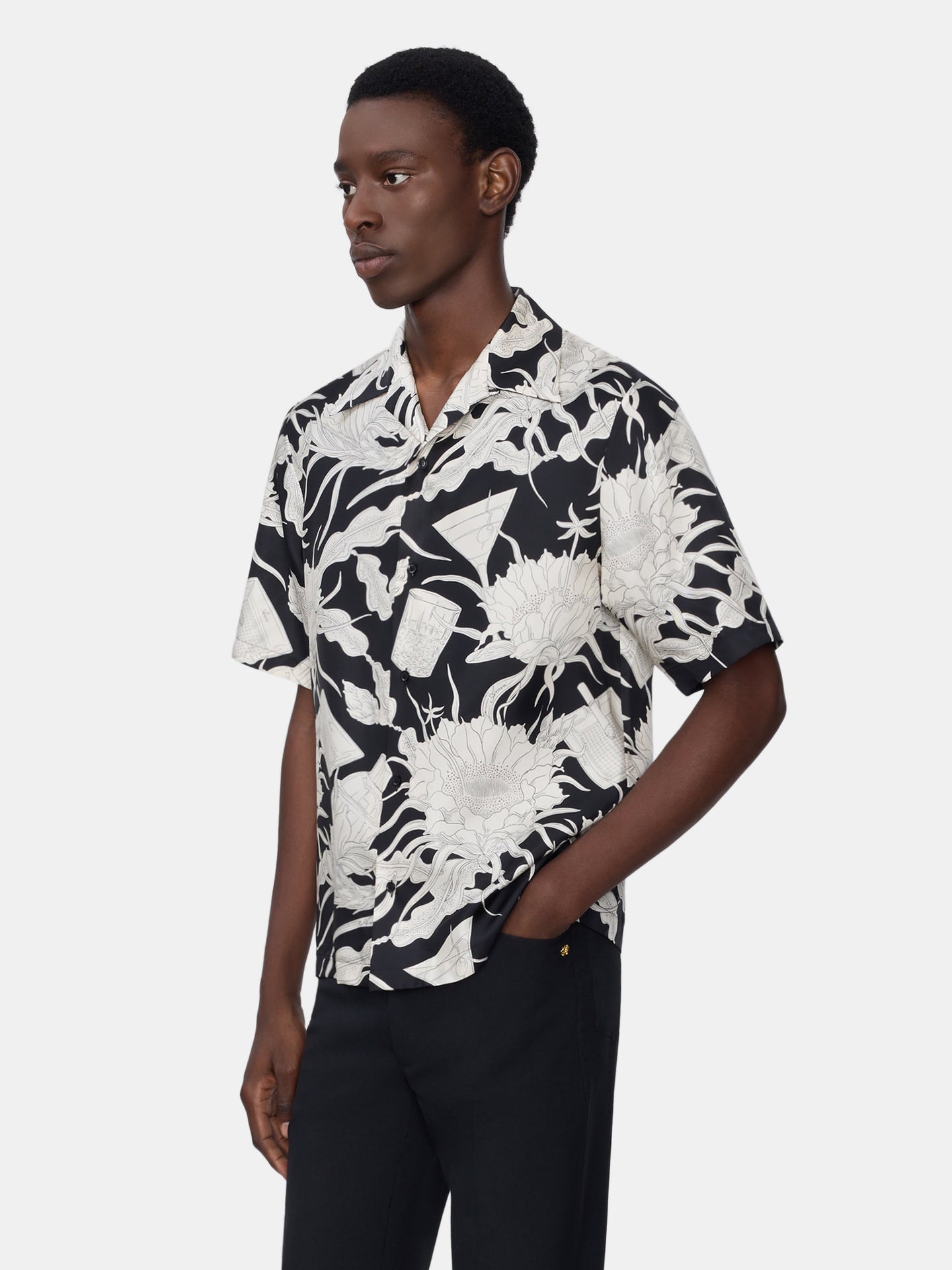 FLORAL BOWLING SHIRT - BLACK - AMIRI