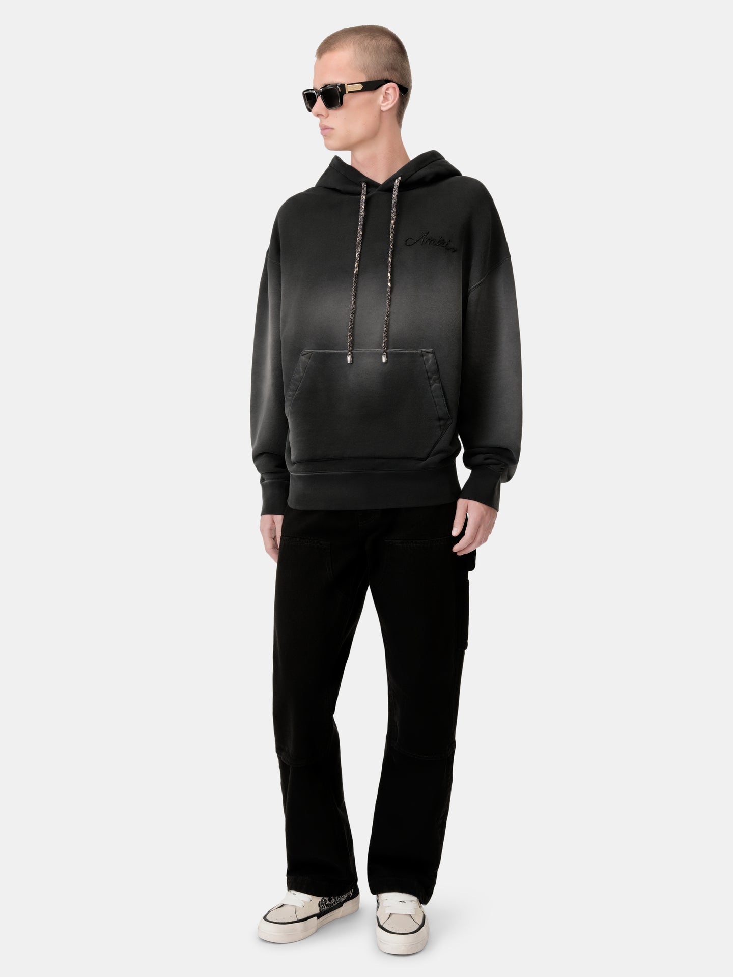 BLEACH BANDANA OVERSIZED HOODIE - Black - AMIRI