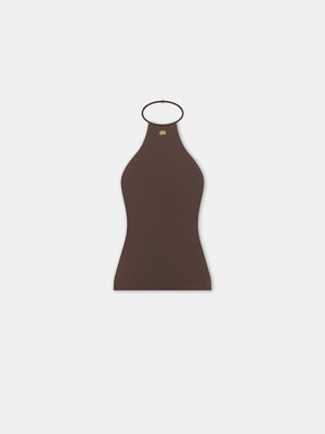 WOMEN - WOMEN'S HALTER TOP - Walnut Brown - AMIRI
