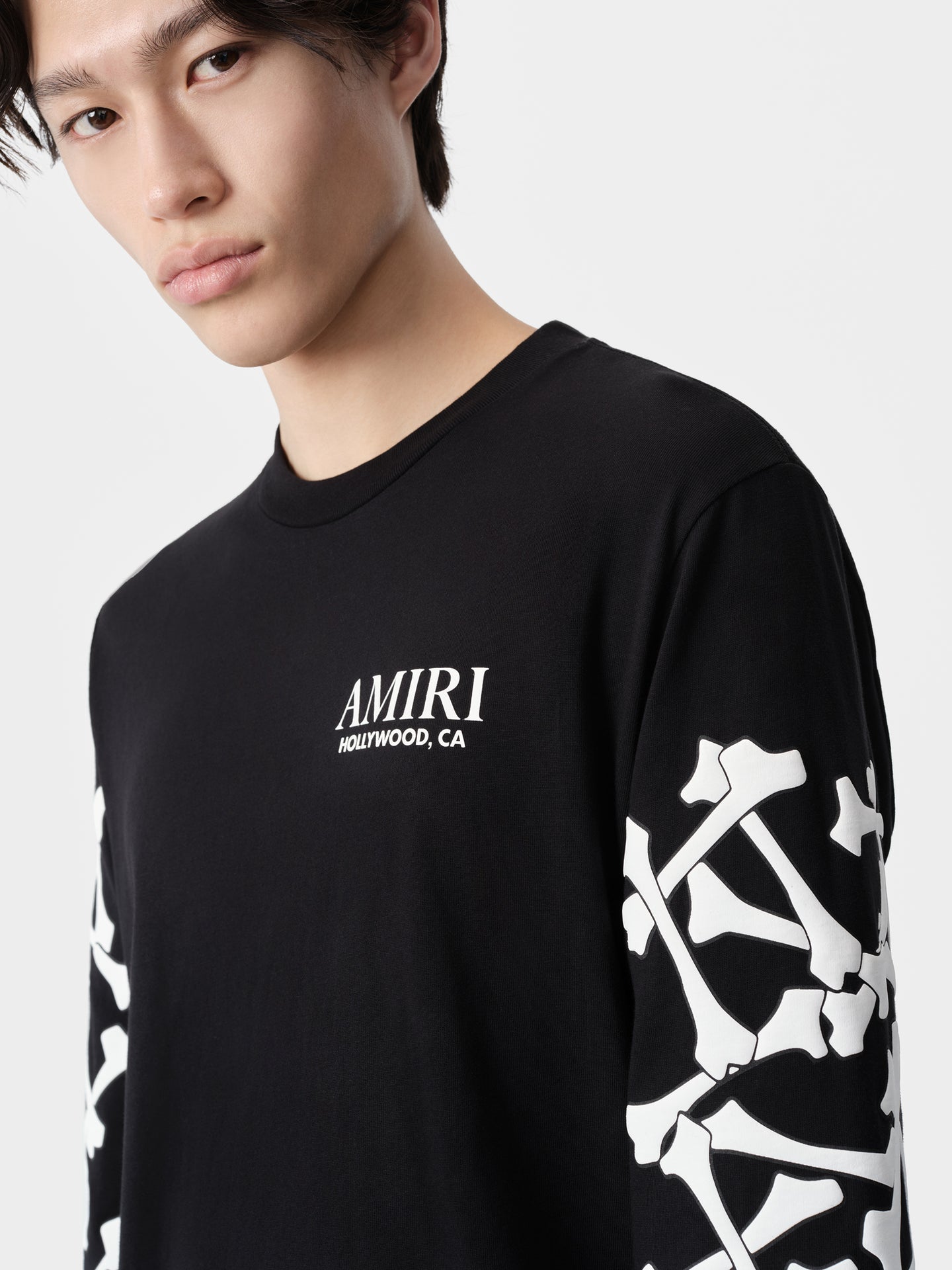 BONES STACKED LONG SLEEVE TEE - Black