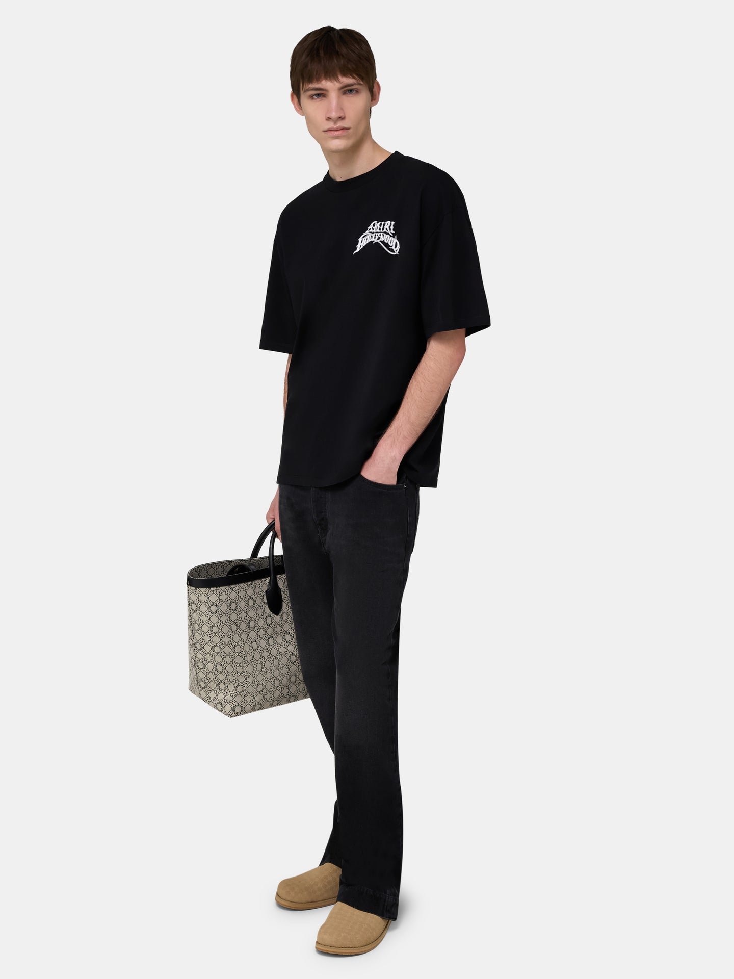 AMIRI HOLLYWOOD LIGHTWEIGHT JERSEY SKATE TEE - Black - AMIRI