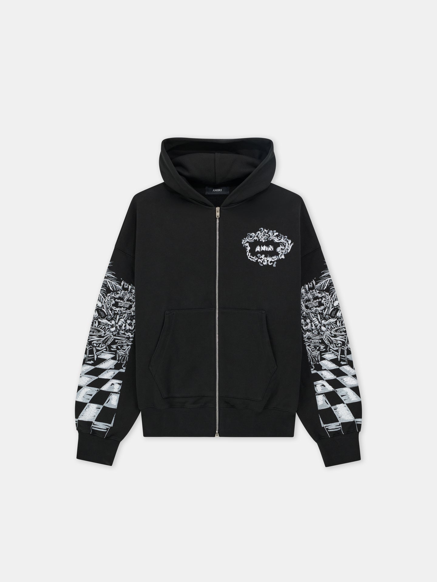 CHATEAU SKETCH ZIP HOODIE - Black - AMIRI