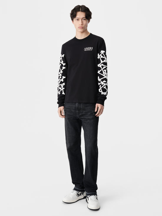 BONES STACKED LONG SLEEVE TEE - Black