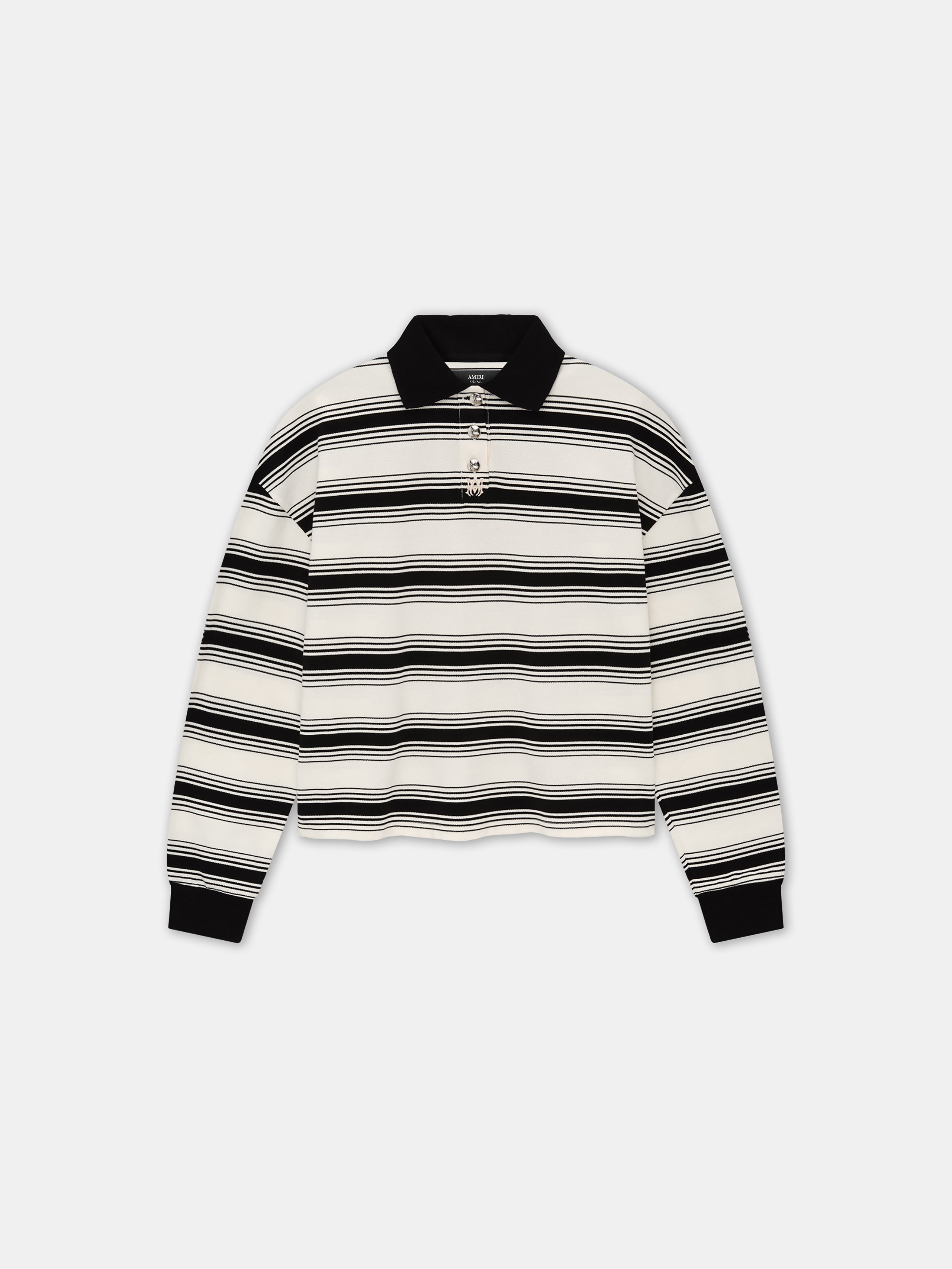 Product WOMEN - WOMEN'S MA STRIPE OVERSIZED POLO - Ivory Black featured image