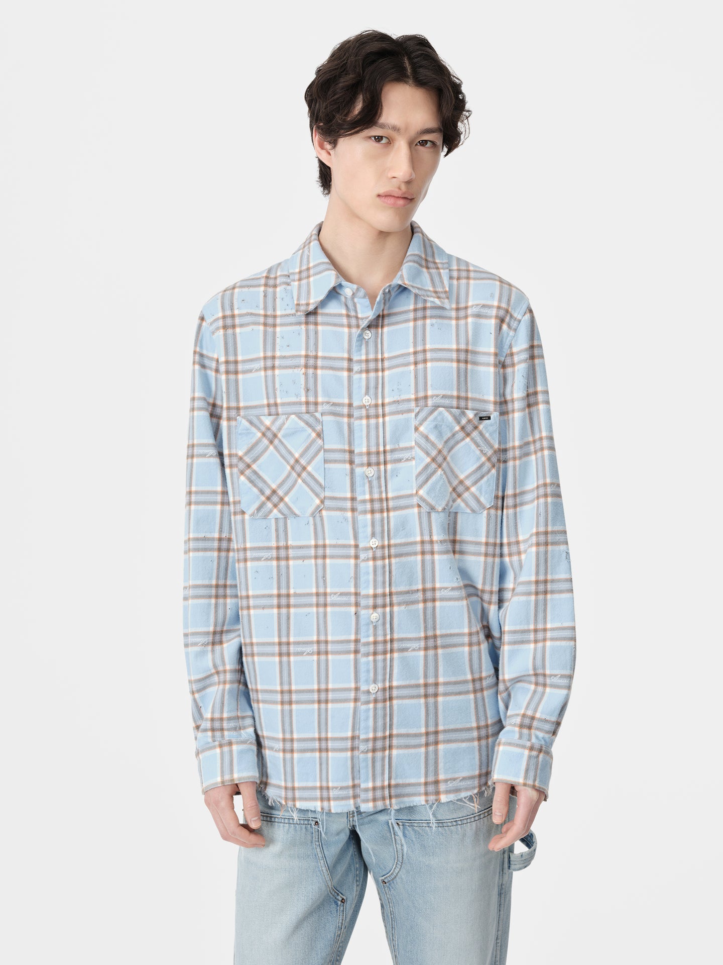 AMIRI SHOTGUN FLANNEL - Sea Blue