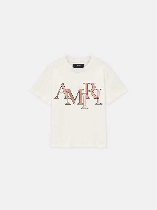 KIDS - KIDS' AMIRI STAGGERED TEE - Ivory - AMIRI