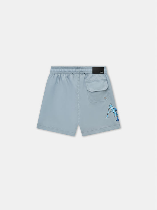 KIDS - KIDS' AMIRI STAGGERED SWIM TRUNK - Ashley Blue - AMIRI