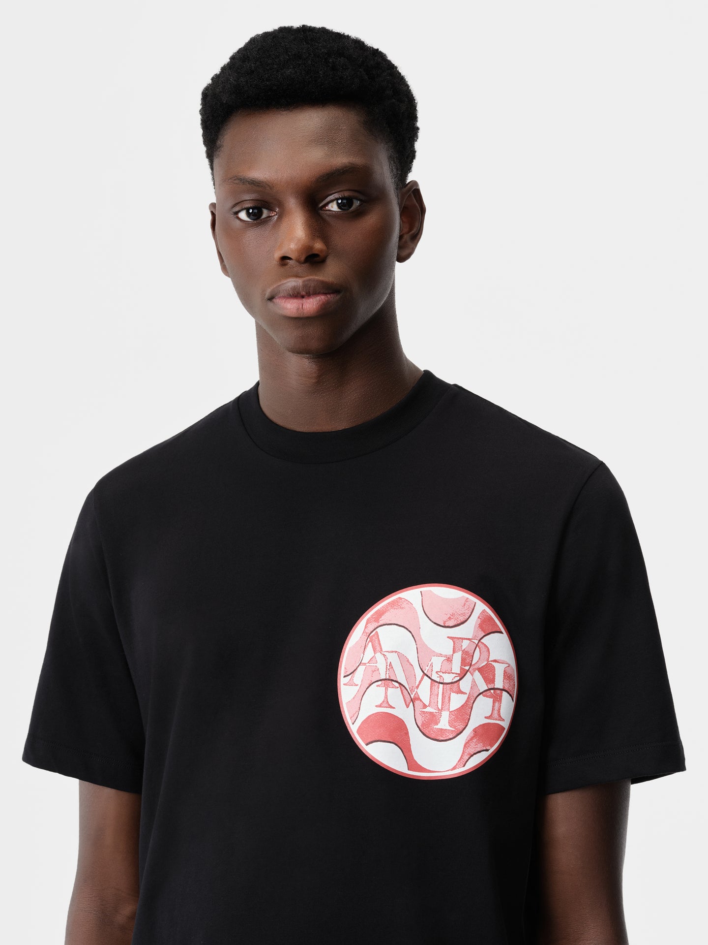 AMIRI STAGGERED WAVE TEE - Black Red