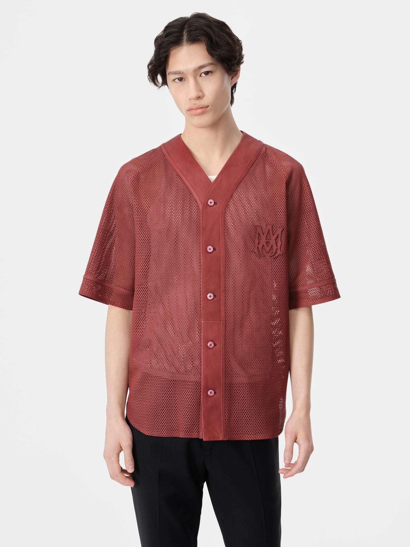 MA PERFORATED BASEBALL SHIRT - Sun Dried Tomato