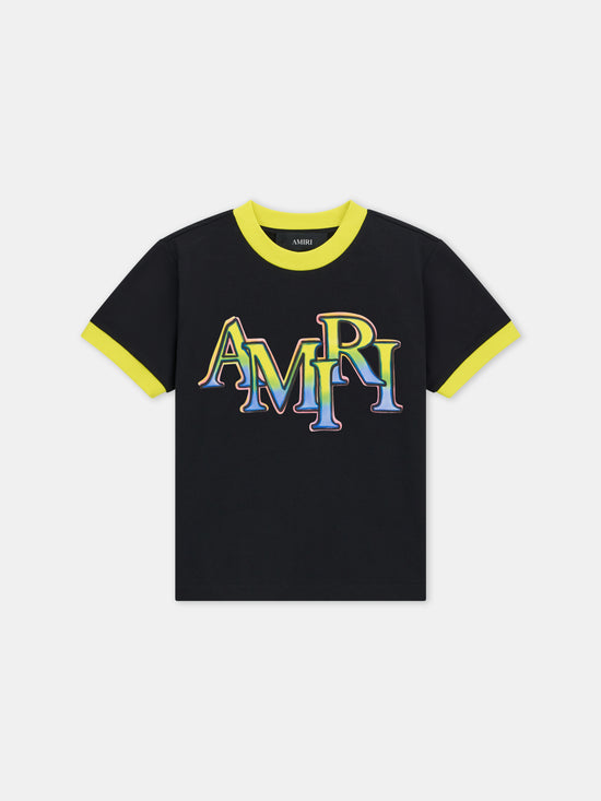 KIDS - KIDS' AMIRI STAGGERED RINGER TEE - Black - AMIRI