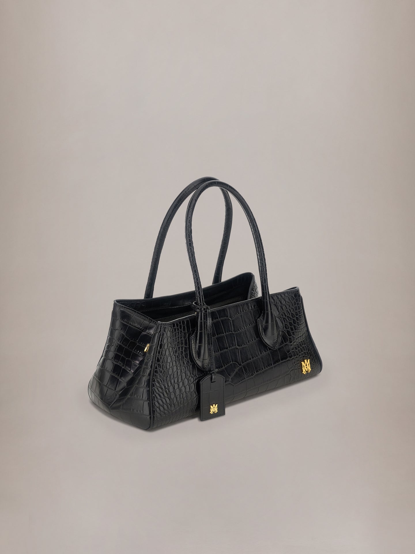 WOMEN - WOMEN'S EMBOSSED CROC HONEY 40 SHOULDER - Black - AMIRI