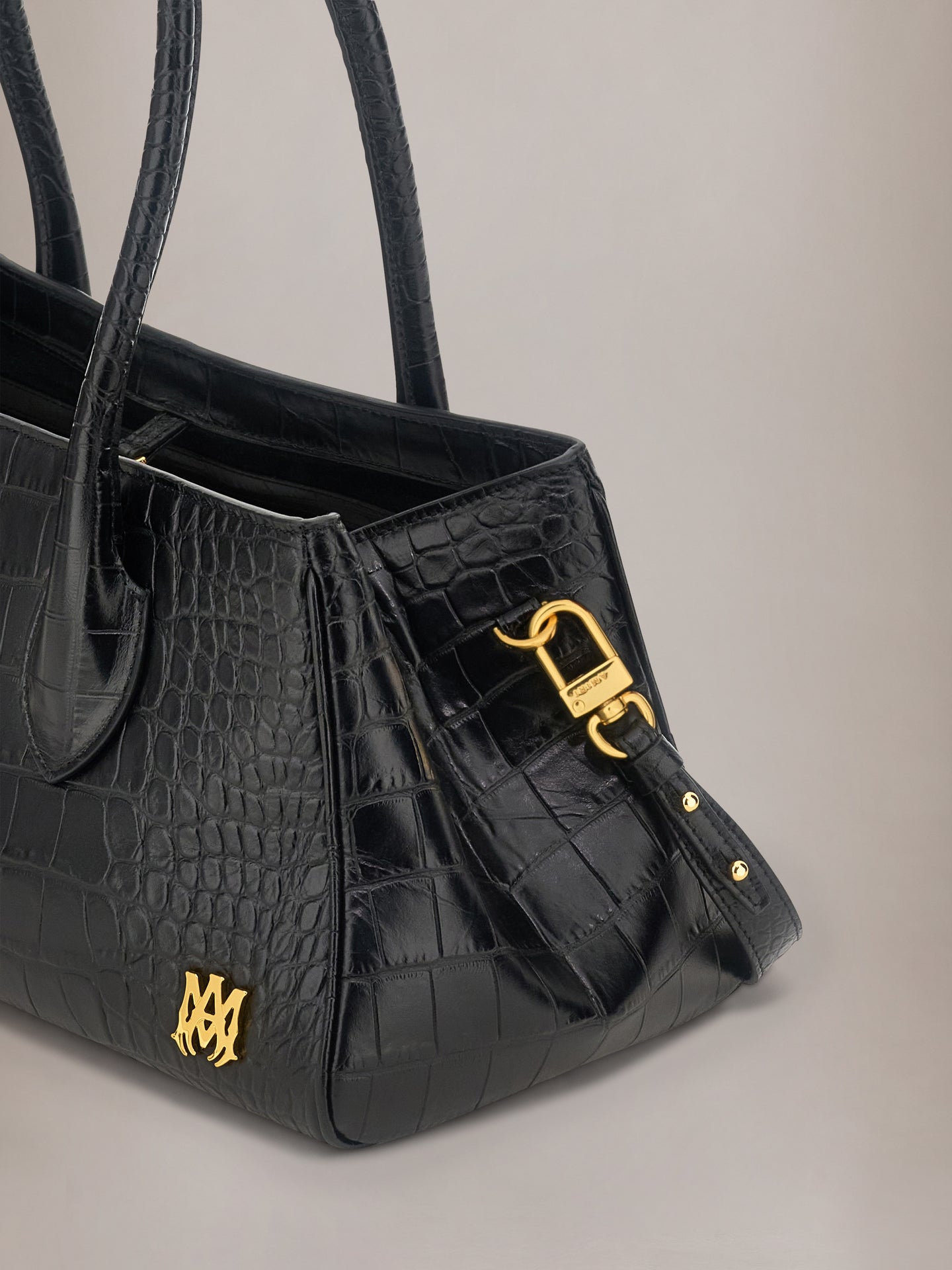 WOMEN - WOMEN'S EMBOSSED CROC HONEY 40 SHOULDER - Black - AMIRI