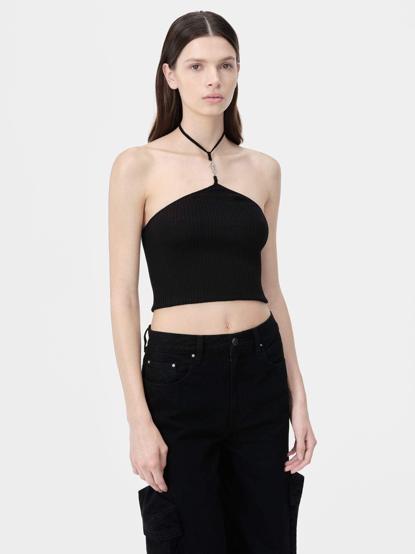 WOMEN - WOMEN'S AMIRI STACKED HALTER TOP - Black