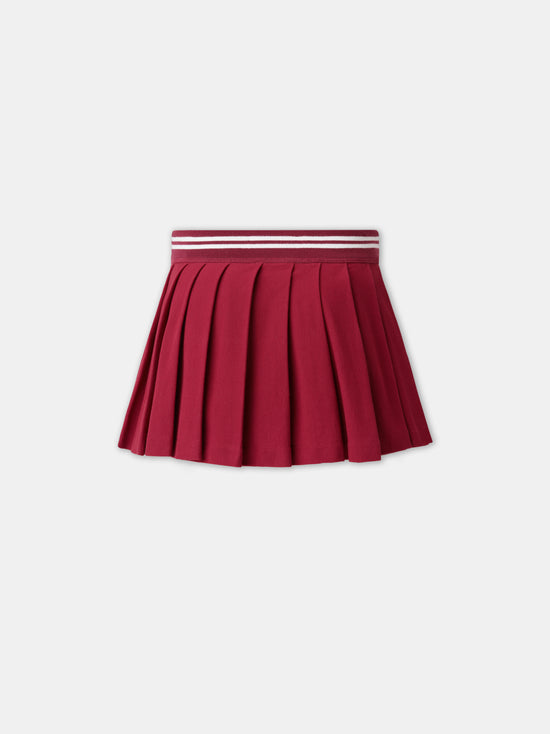 WOMEN - WOMEN'S MA QUAD PLEATED MINI SKIRT - Deep Red