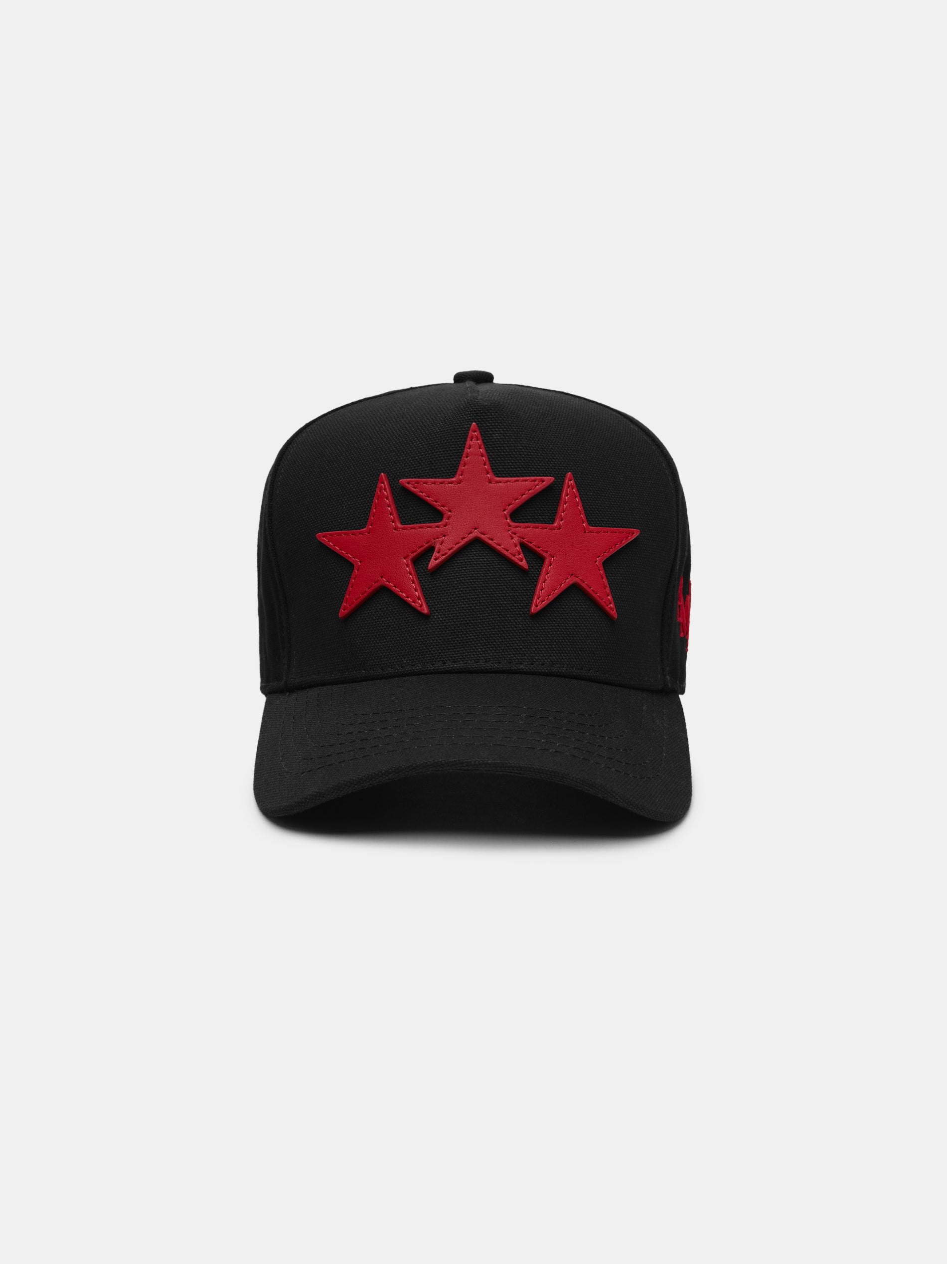 Product THREE STAR STAGGERED AMIRI FULL CANVAS HAT - Black Red featured image