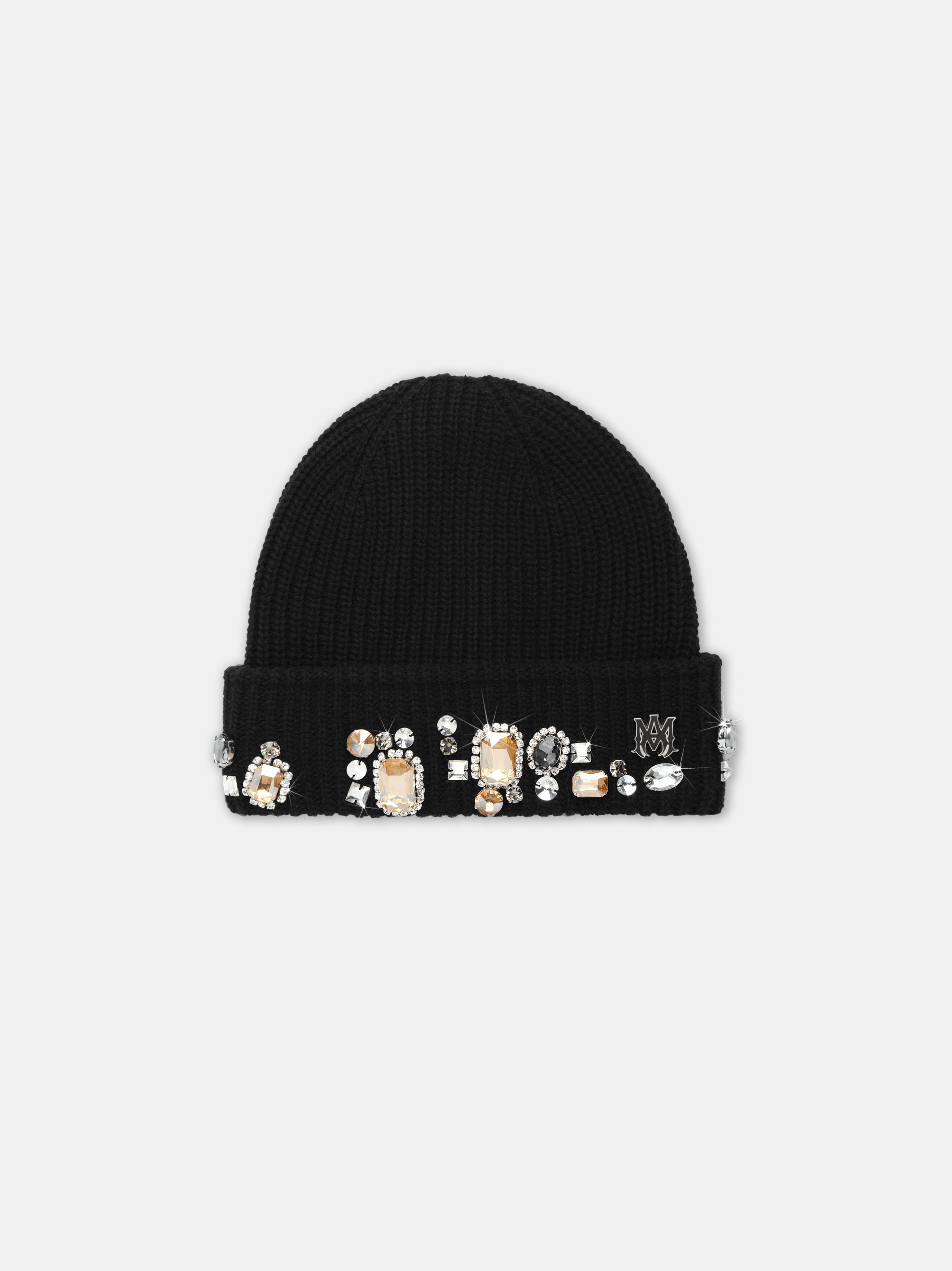 Product CHUNKY CRYSTAL BEANIE - Black featured image