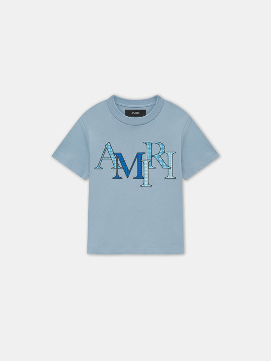 KIDS - KIDS' AMIRI STAGGERED TEE - Ashley Blue - AMIRI