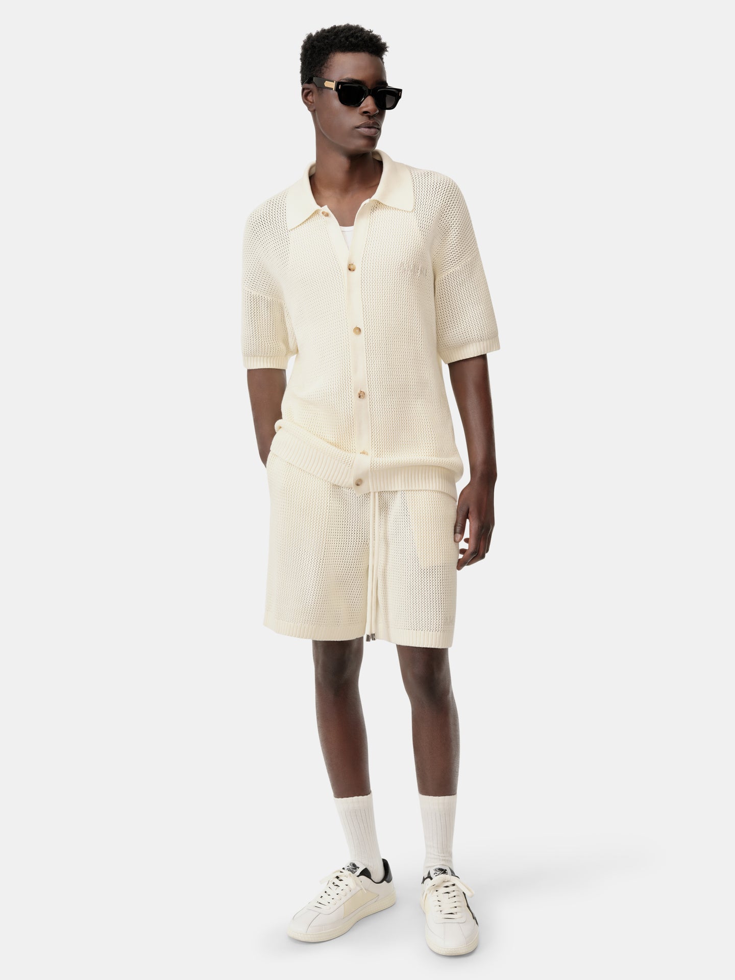 AMIRI CROCHET MESH SHORT - Ivory - AMIRI