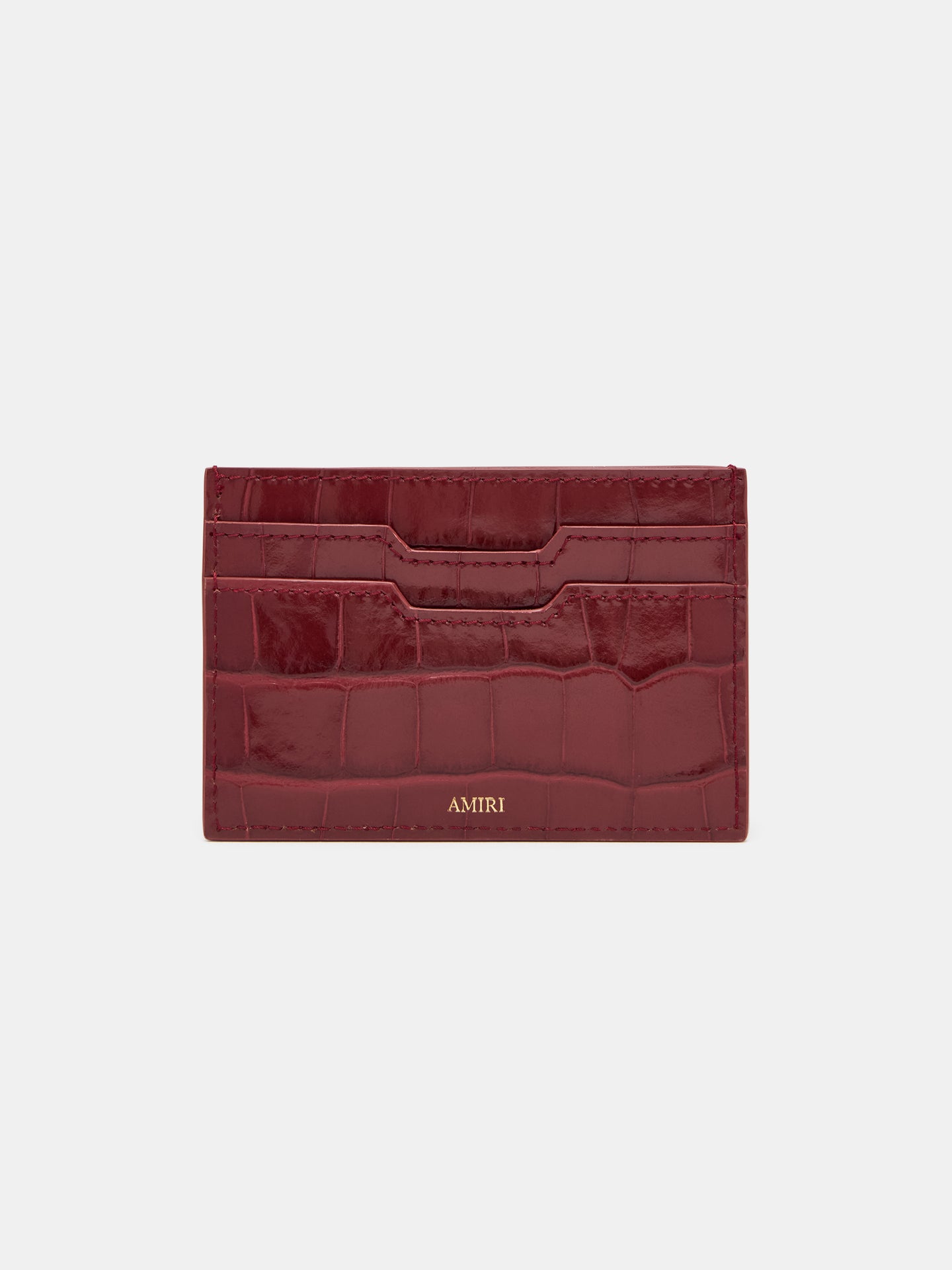 CROC EMBOSSED CARD HOLDER - WINE - AMIRI