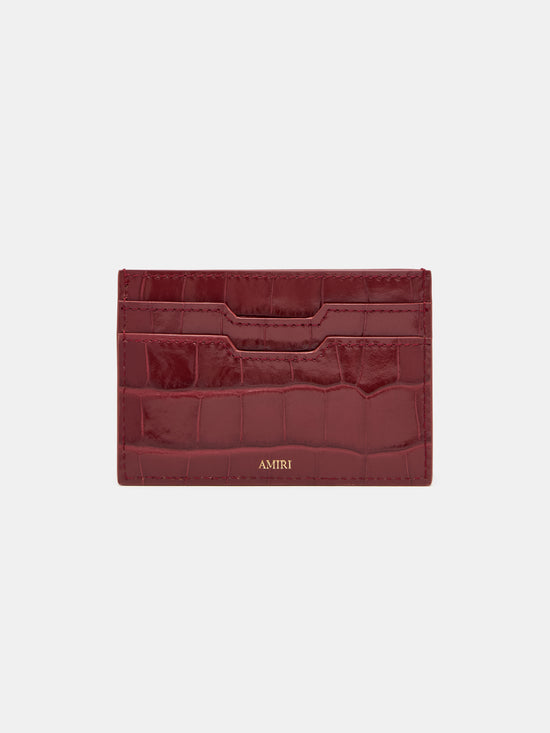 CROC EMBOSSED CARD HOLDER - WINE - AMIRI